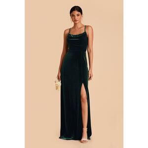Birdy Grey Ash Cowlneck Velvet Gown In Emerald Green Medium M NEW